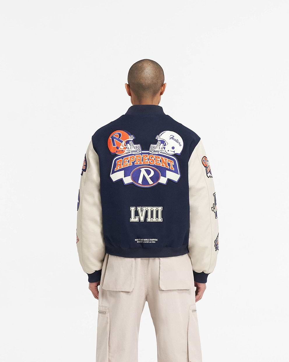 Represent X Feature Champions Varsity Jacket - Midnight Navy